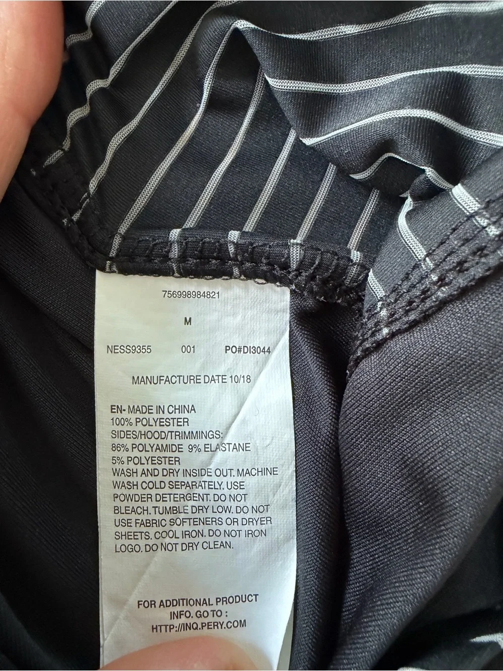 Nike Black Hooded Performance Racerback Tank w/ Gray Pinstripe Panels - Size M